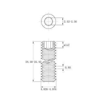 內六角緊定螺釘技術圖紙