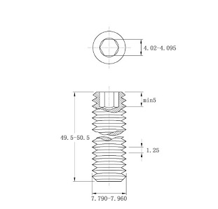 內六角緊定螺釘技術圖紙